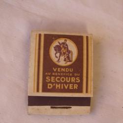WW2 BELGIQUE BOITE D'ALLUMETTES BELGE " SECOURS D'HIVER D'AIDES " 1