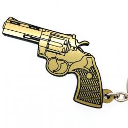 Porte-clés Colt python 357 mag or jaune