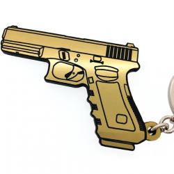Porte-clés glock 9mm or jaune