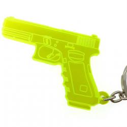Porte-clés glock 9mm jaune fluo