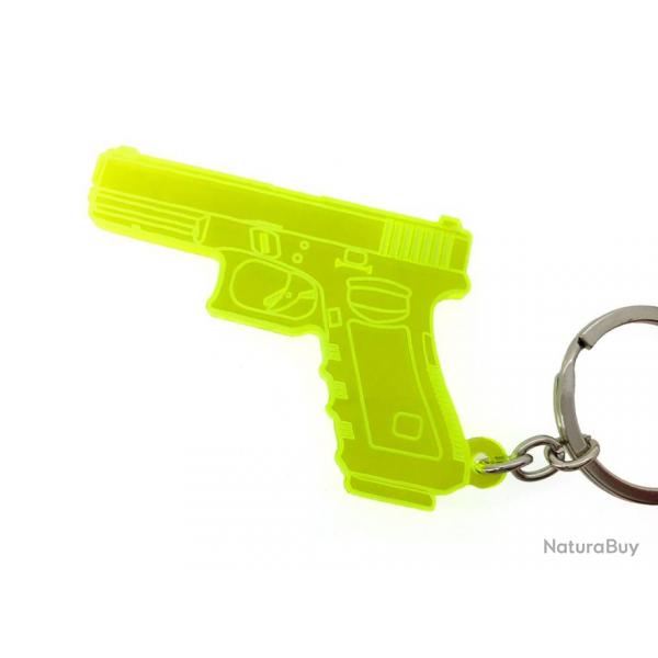 Porte-cls glock 9mm jaune fluo