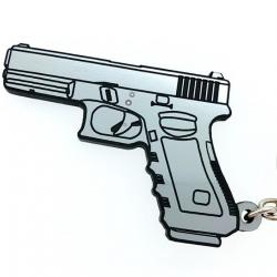 Porte-clés glock 9mm argent