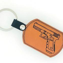 Porte-clés glock 9mm cuir