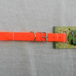 Territoire chasse - collier fluo orange réglable/recoupable pour chien de chasse