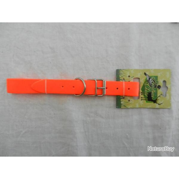 Territoire chasse - collier fluo orange rglable/recoupable pour chien de chasse