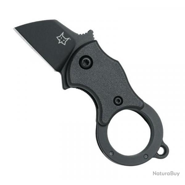 Couteau "Mini-Ta", Couleur noir, Lame acier inox noir [Fox Production]