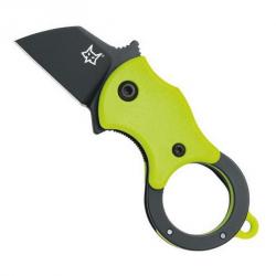 Couteau "Mini-Ta", Couleur vert, Lame acier inox noir [Fox Production]