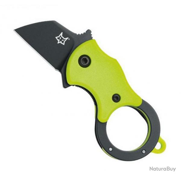Couteau "Mini-Ta", Couleur vert, Lame acier inox noir [Fox Production]