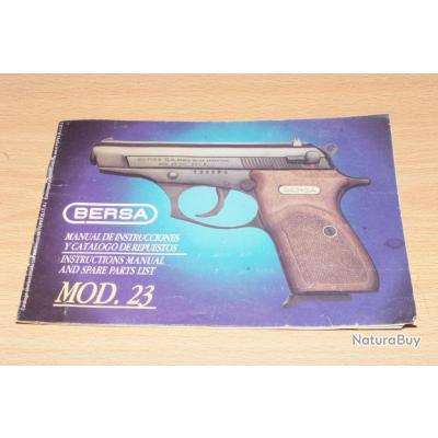 Documentation d'origine: manuel pistolet BERSA semi auto 22 lr modèle 23 -  Catalogues (6401766)