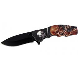 Couteau pliant décoré Skull chocolat