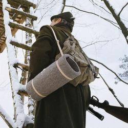 Coussin d'affût VFG en feutre avec bandoulière en cuir