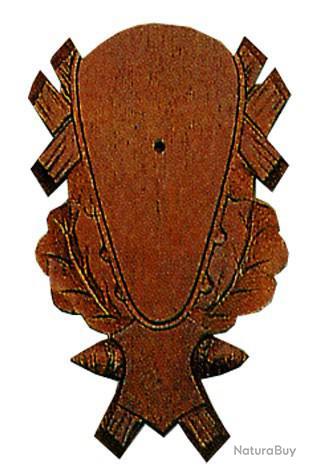 Écusson Trophée Sanglier Diam. 22 cm | Bois de Chêne Foncé