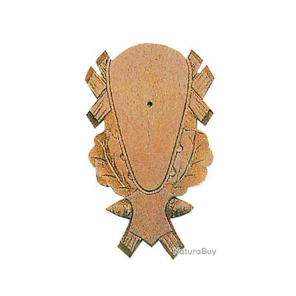 Ecusson sculpt pour trophe en chne clair, avec encoche