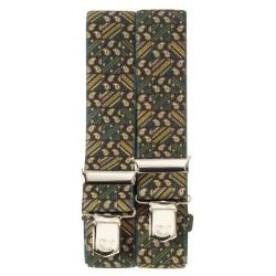 Bretelles de pantalon vert à motifs