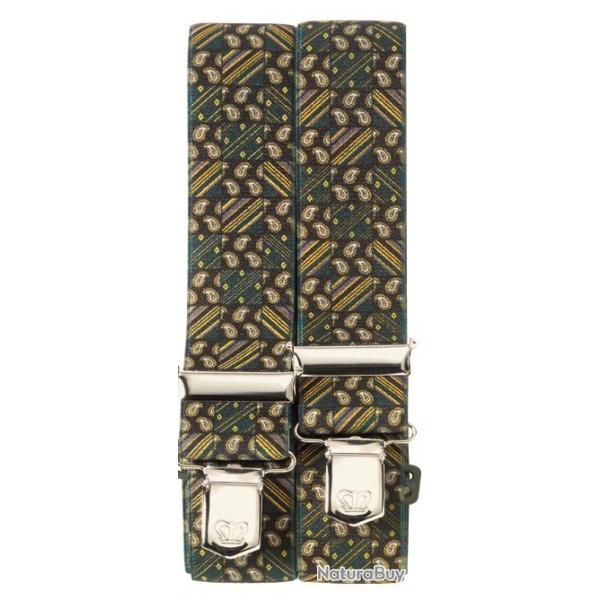 Bretelles de pantalon vert  motifs