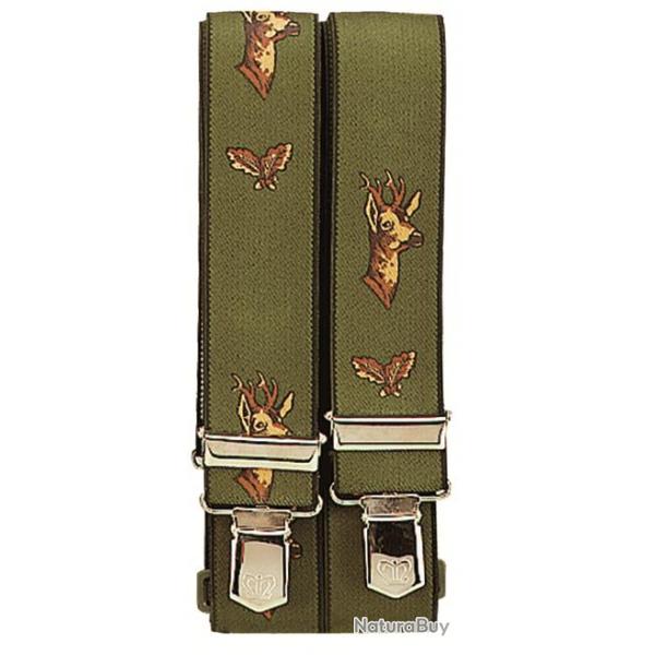 Bretelles de pantalon  motifs ttes de chevreuil