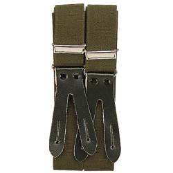 Bretelles de pantalon à motifs vert uni à bouton