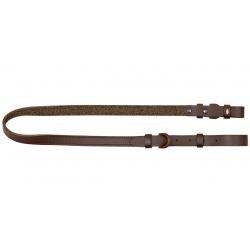 Bretelle pour fusil en cuir vachette marron foncé