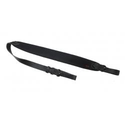 Bretelle pour fusil en Cuir et neoprene noir