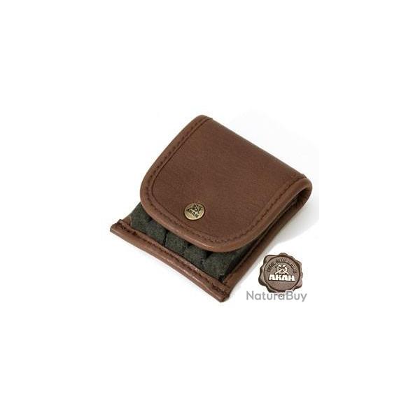 Etui  cartouches en loden/cuir d'lan 5 balles