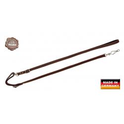 Laisse AKAH pour chien en cuir huilé Longeur 1,85m Brun foncé