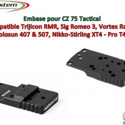 Embase TS pour CZ 75 Tactical Version B - Compatible Trijicon RMR, Vortex Razor, Holosun 407C & 507C