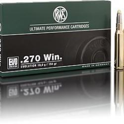 Munitions RWS calibre 270 Win Evolution 154gr - 10g x20
