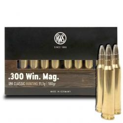 Munitions RWS UNI CLASSIC Calibre 300 Win Mag 180gr - 11.7g x20
