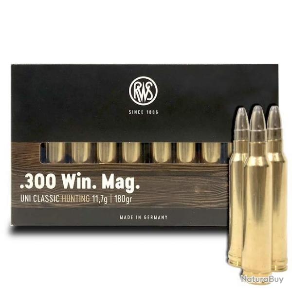 Munitions RWS UNI CLASSIC Calibre 300 Win Mag 180gr - 11.7g x20