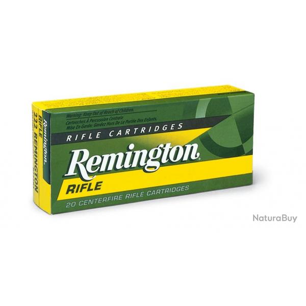 Munitions REMINGTON calibre 222 Rem High Performance Rifle 50gr x20