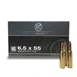 Balles Rws Calibre 6.5x55 Pointe Conique Ks 127 Gr