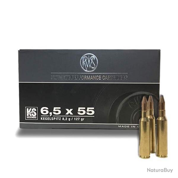 Balles Rws Calibre 6.5x55 Pointe Conique Ks 127 Gr