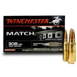 Winchester 308 Win Matchking HPBT : 168 Grs