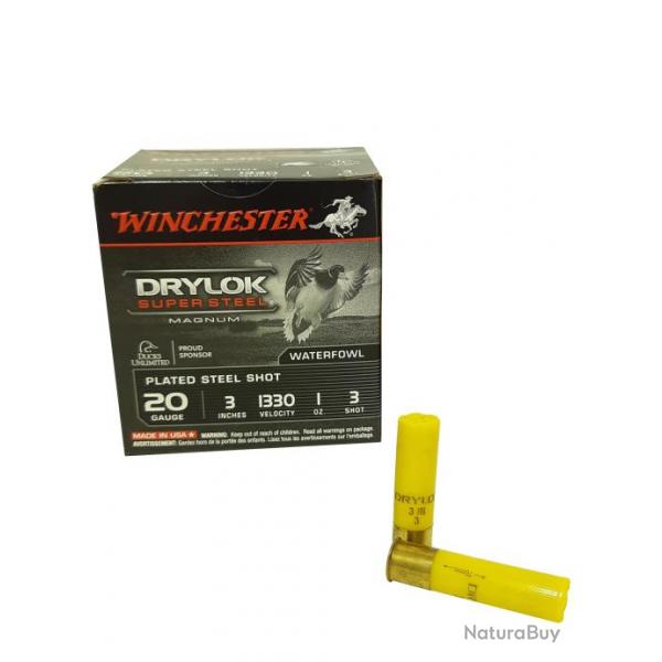 MUNITIONS DE CHASSE WINCHESTER DRYLOK SUPER STEEL CALIBRE 20/76