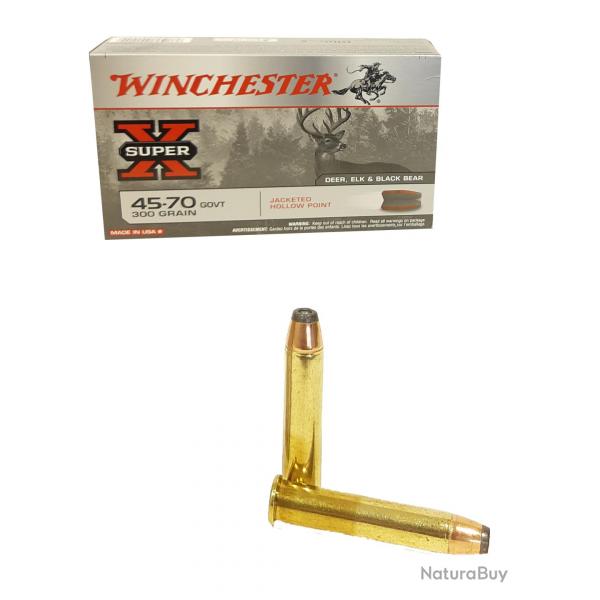 Munitions WINCHESTER calibre 45-70GVT Jacketed Hollow Point 300gr - 19.4g x20