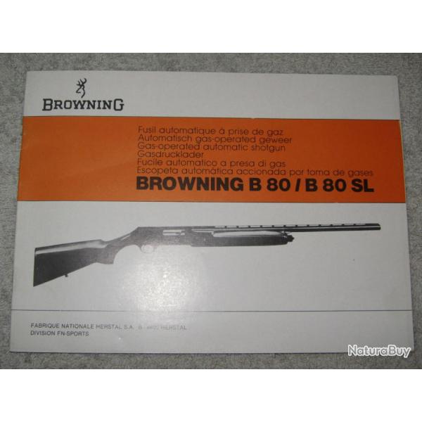 Livret  BROWNING  B80/B80SL