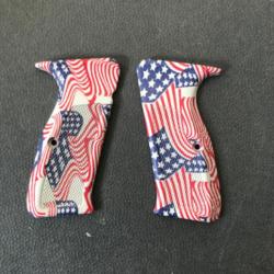Vintage et rare : plaquettes TRAUCH drapeau américain pour pistolet CZ 75