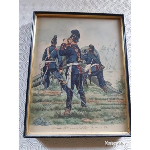 Tableaux armee prussienne 1870 peint en 1904...superbes et rares.