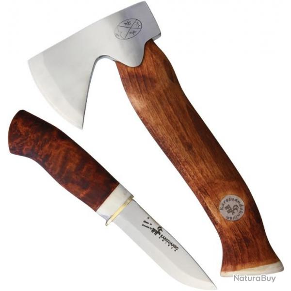 Set 2 Pices Mettamies Bushcraft Couteau + Machette lame en Acier 3Cr13 Etui en Cuir KAR4049071