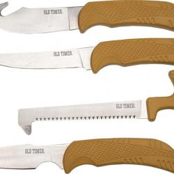 Kit de chasse 4 pièces 3 couteaux + Scie et Boite de rangement Lame en Acier Inox SCHP108593407