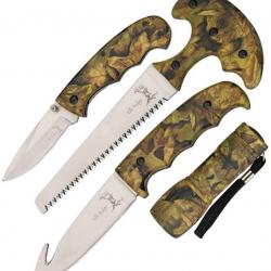 Kit de chasse Set de 2 Couteau + Scie et Lampe de poche  Etui en Nylon Lame en Acier Inox ER273CA071