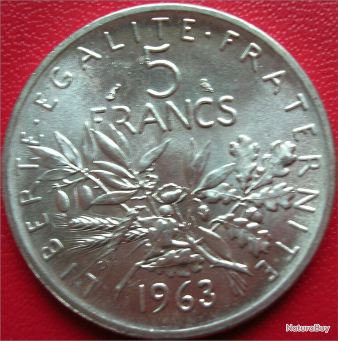 Valeur Piece De 5 Francs En Argent 1963