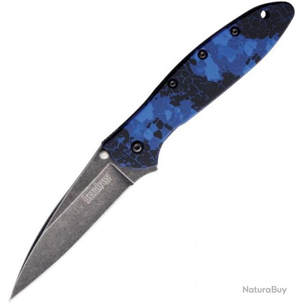 Couteau Pliant Leek A / O Digital Blue BW Ouverture Assiste KS1660DBLU07
