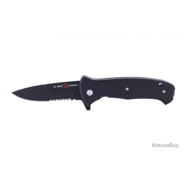 Couteau Al Mar SERE 2020 Linerlock A/O Lame Acier D2 Serr Manche Black FRN Clip AMK2207