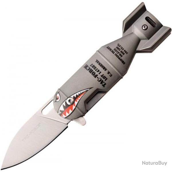 Couteau Pliant Style bombe avec des illustrations requins Ouverture Assiste TF1039GY07