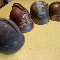 Lot de casques Alsaciens et 1895 de pompiers.