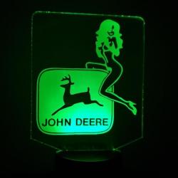 LAMPE 3D à leds. Motif: TRACTEUR JOHN DEERE + Girl