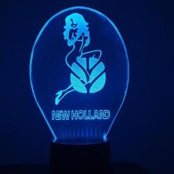 LAMPE 3D à leds. Motif: TRACTEUR NEW HOLLAND + Girl