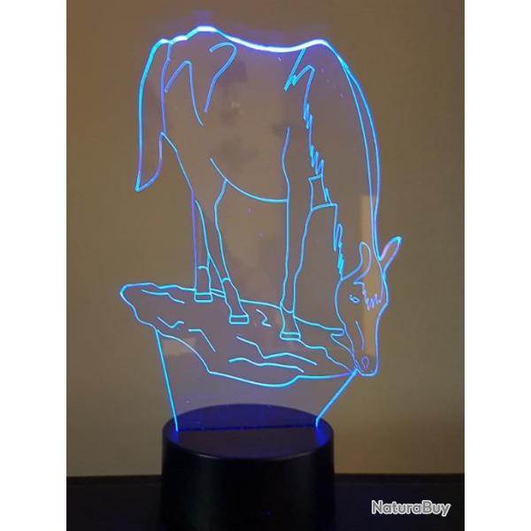LAMPE 3D  leds. Motif: Cheval