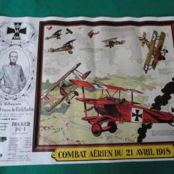 Affiche du combat aérien du 21/04/1918.